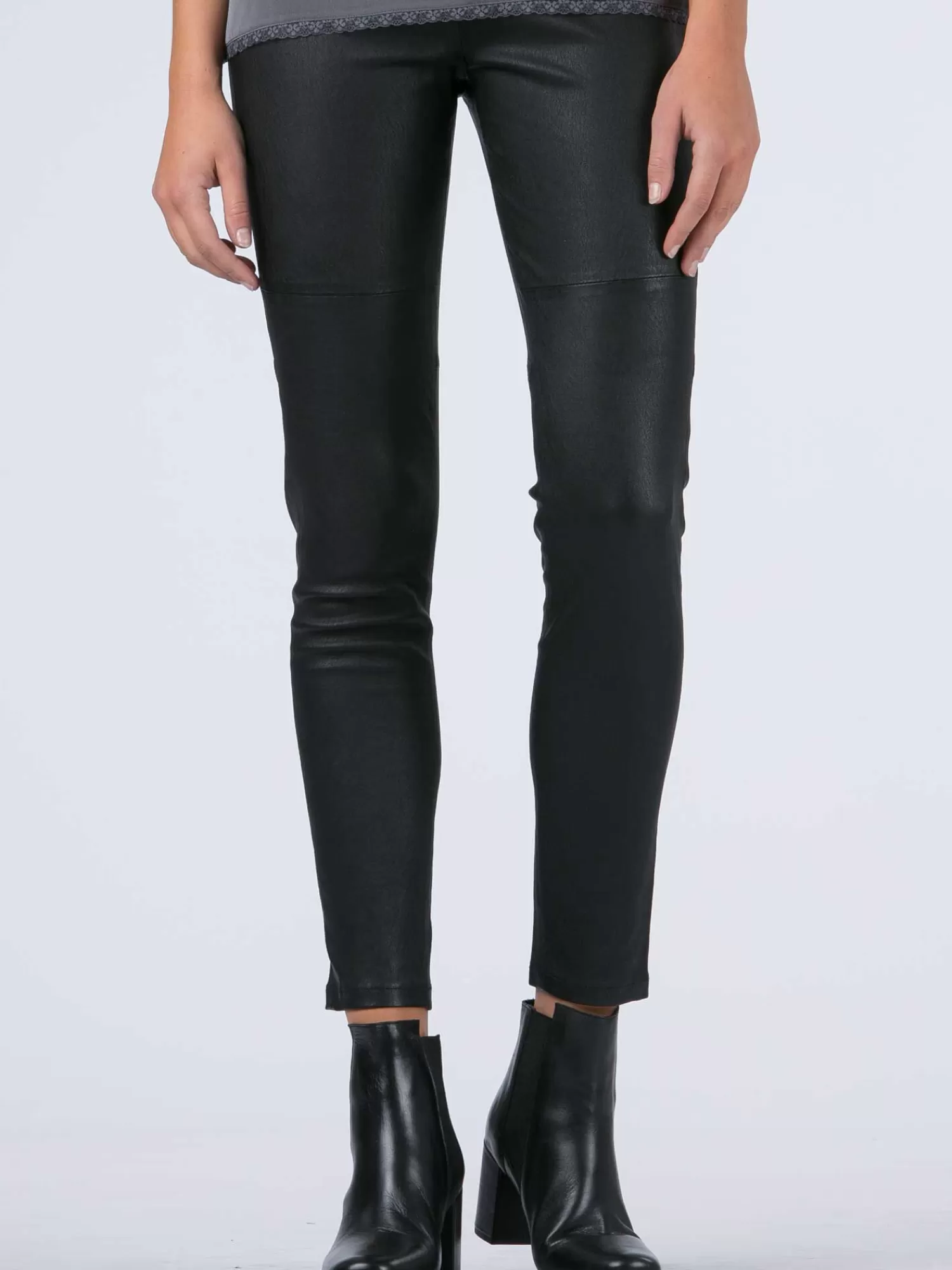 REPEAT cashmere Leder>Lederleggings Black